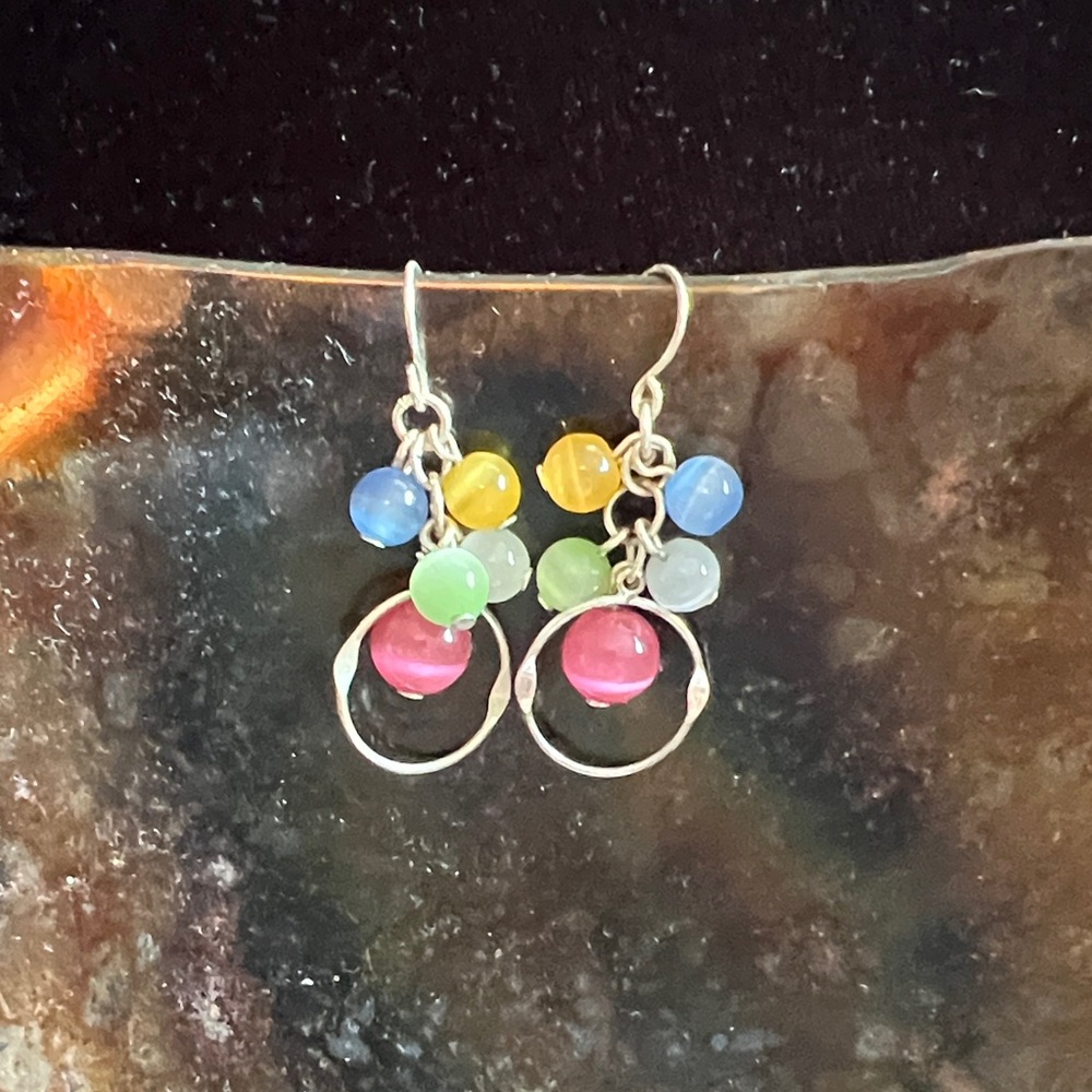 Colorful Beaded Dangle Earrings